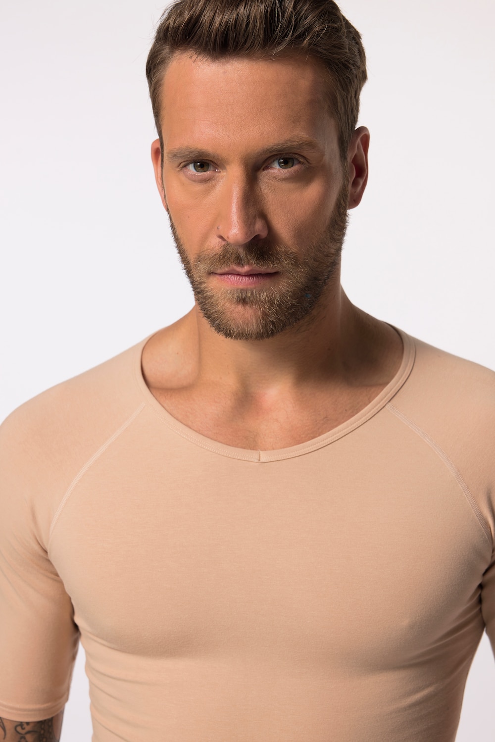 Stora storlekar X Finn Shapewear-undertröja, Her, beige, storlek: XL, Syntetfibrer/Bomull/Elastan, JP1880
