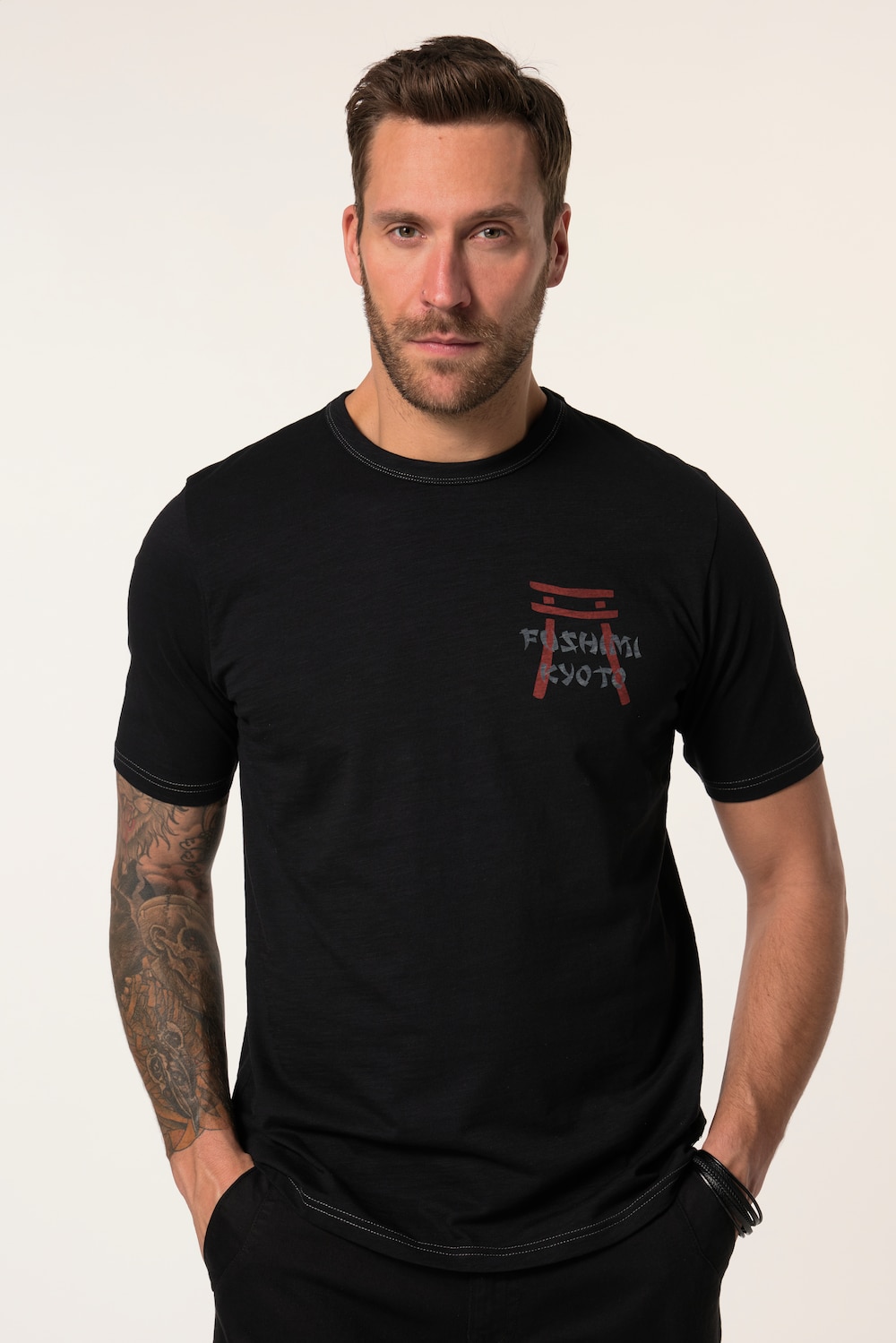 JP 1880 T-shirt, korte mouwen, vlamwerende jersey, borst-/rugprint, tot 8XL