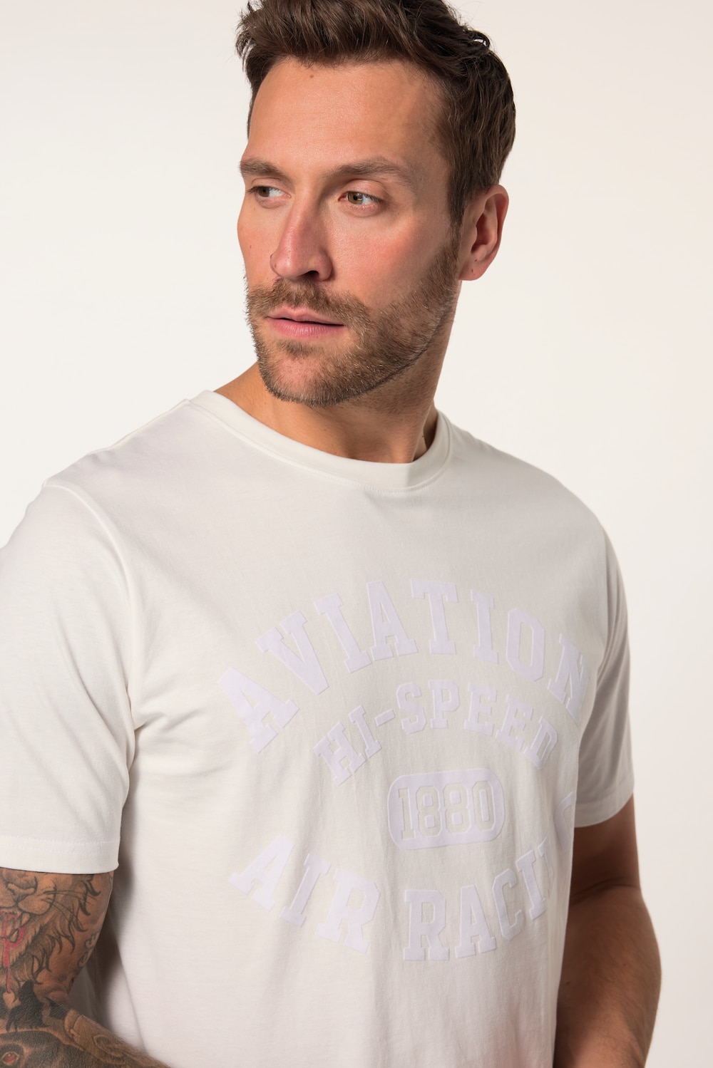Stora storlekar T-shirt, Her, vit, storlek: 5XL, Bomull, JP1880