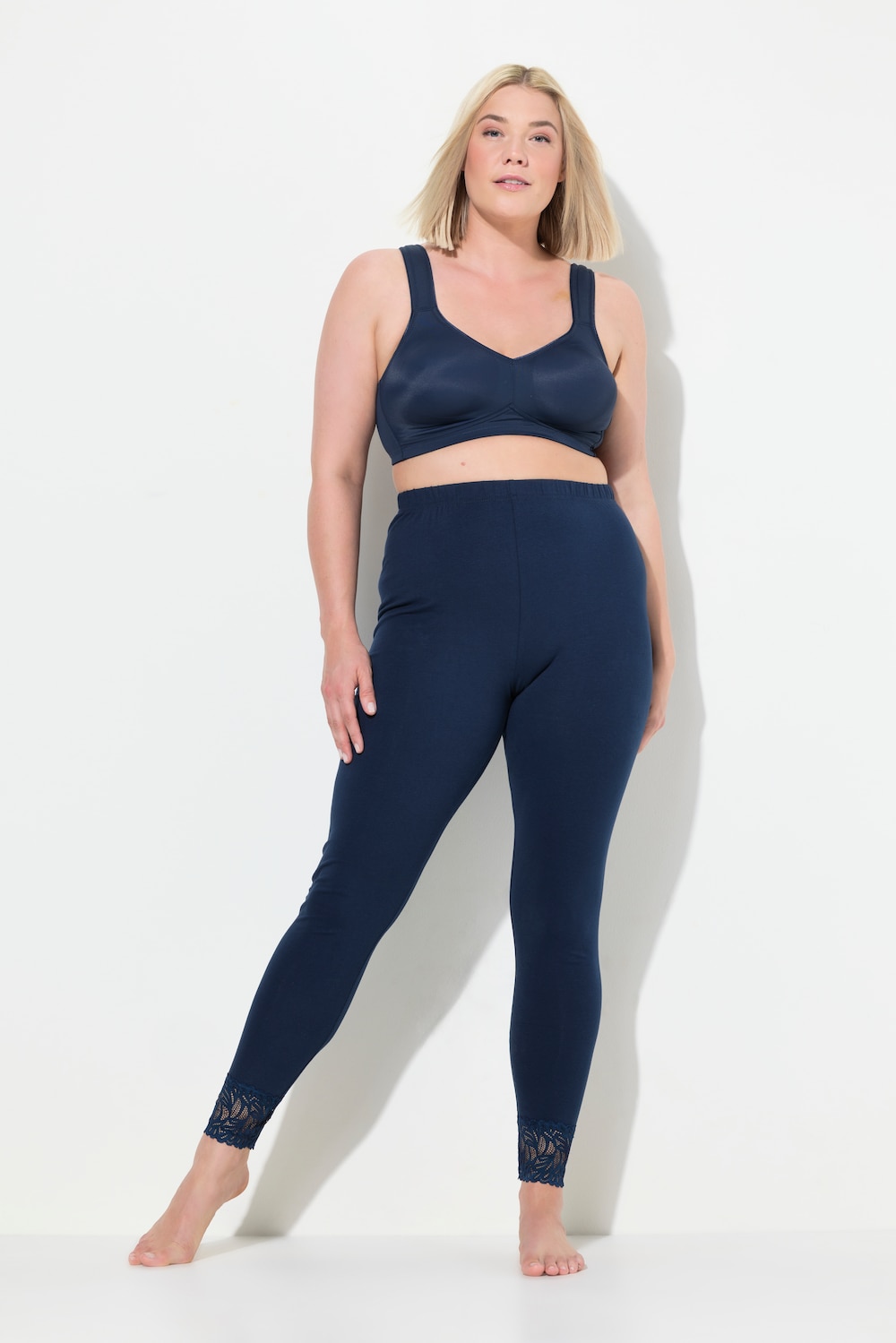 Große Größen Leggins, Damen, blau, Größe: 46/48, Baumwolle, Ulla Popken