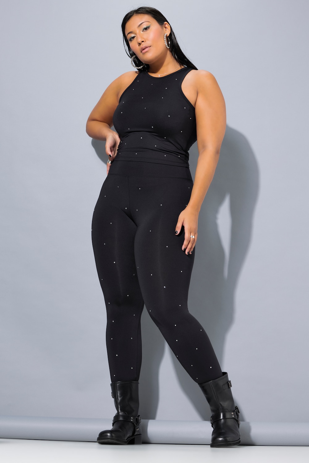 Große Größen Leggings, Damen, schwarz, Größe: 54/56, Polyester/Elasthan, Studio Untold