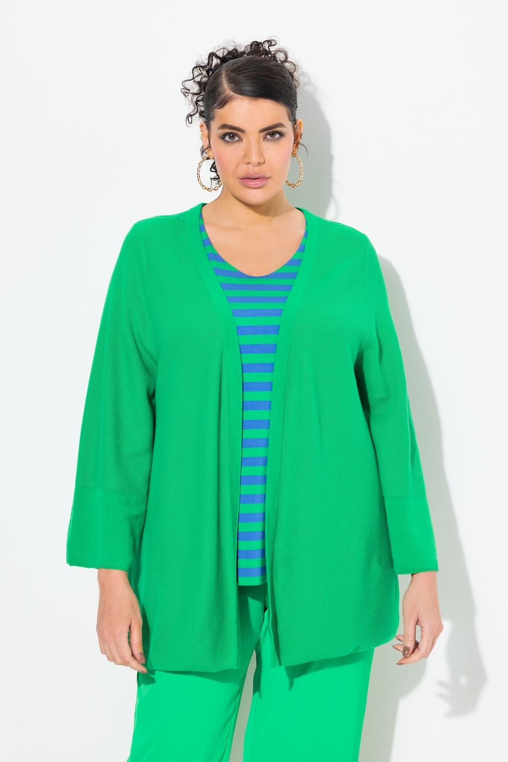 Große Größen Strickjacke, Damen, grün, Größe: 50/52, Baumwolle, Ulla Popken