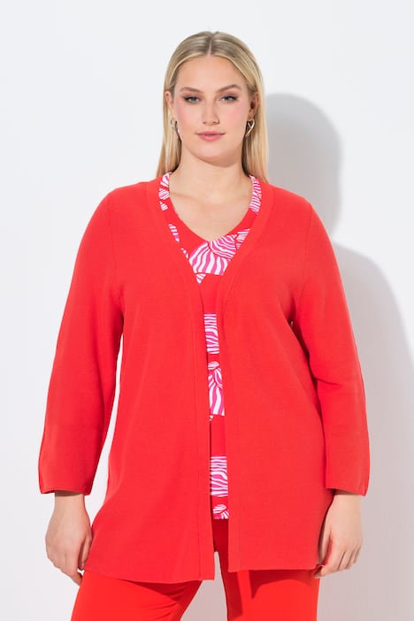 Open Shape 3/4 Sleeve Cardigan