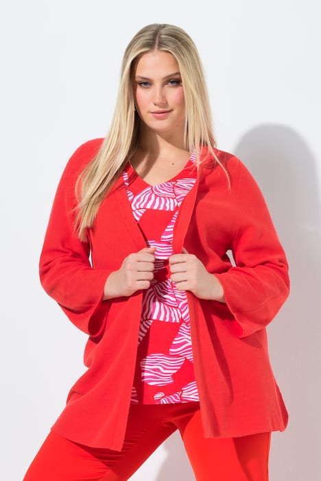 Open Shape 3/4 Sleeve Cardigan