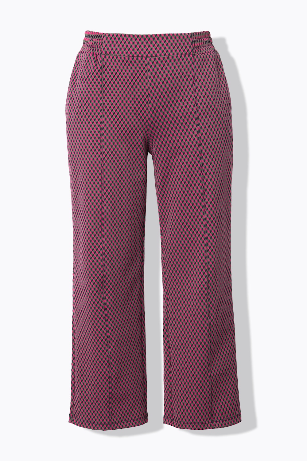 Stora storlekar Jacquardbyxa, Dam, blå, storlek: 50, Polyester/Syntetfibrer, Ulla Popken