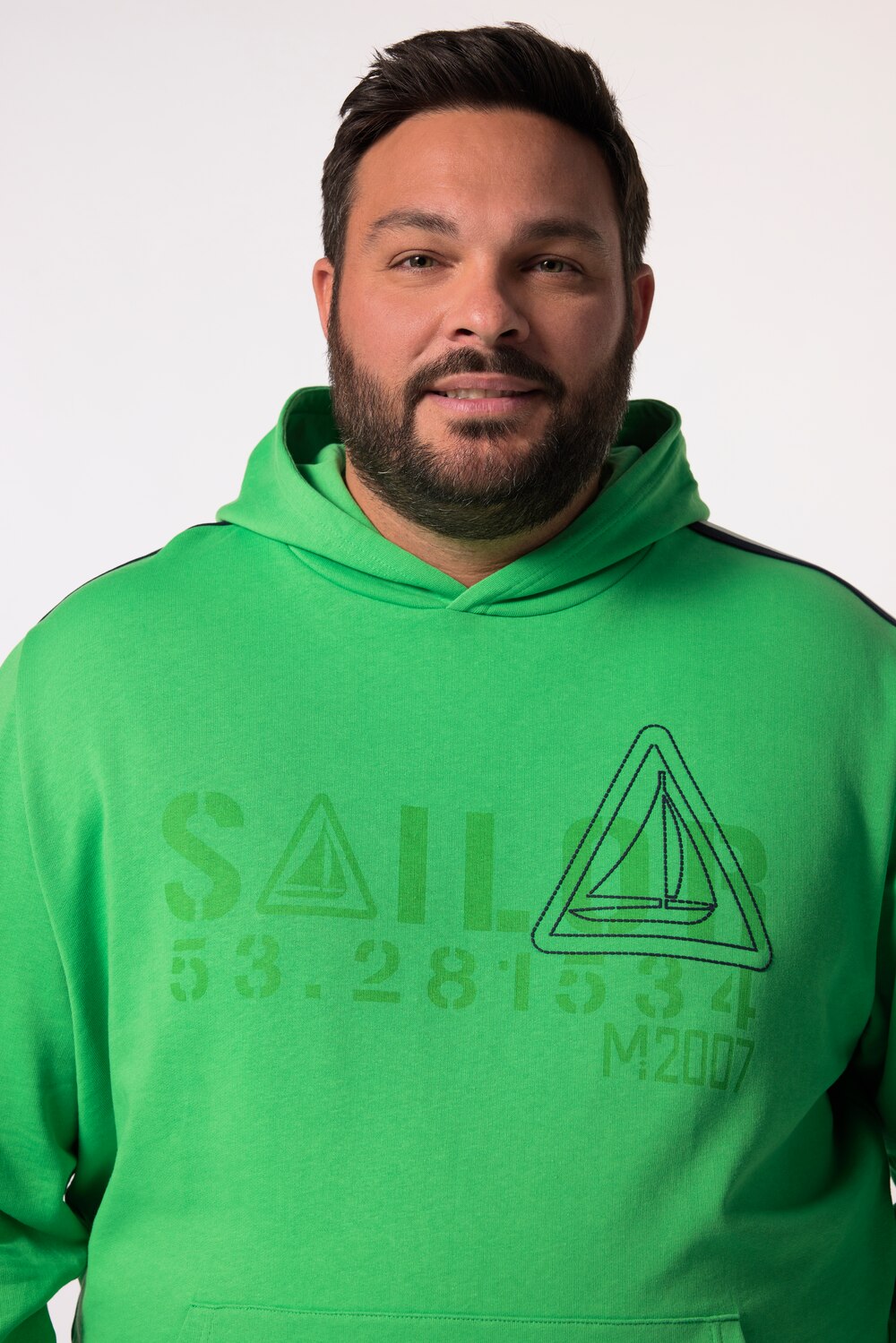 Stora storlekar Hoodie, Her, grön, storlek: 6XL, Bomull, Men Plus