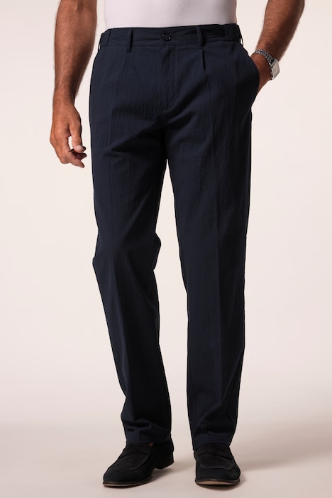 Pantalon JP 1880 en seersucker, taille élastique, coupe Regular Fit - jusqu'à la taille 74