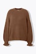 Pullover, oversized, Grobstrick, Rüschenärmel