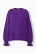 Pullover, oversized, Grobstrick, Rüschenärmel