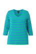 Pruhované tričko, předu dvouvrstvé, výstřih do V, 3/4 rukávy