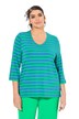 Pruhované tričko, předu dvouvrstvé, výstřih do V, 3/4 rukávy