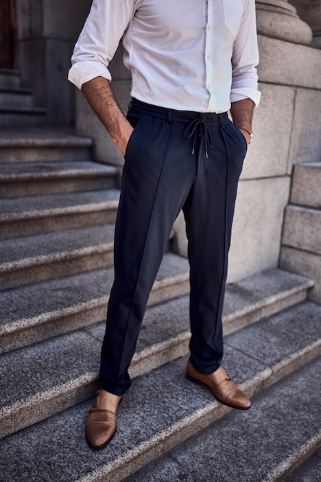 Pantaloni chino da ufficio JP1880 in jersey con FLEXNAMIC®, cintura elastica, pieghe e taglio dritto, fino alla tg. 72