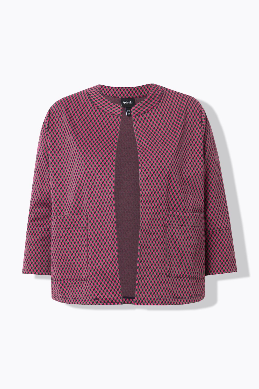 Stora storlekar Jacquardjacka, Dam, blå, storlek: 50/52, Polyester/Syntetfibrer, Ulla Popken