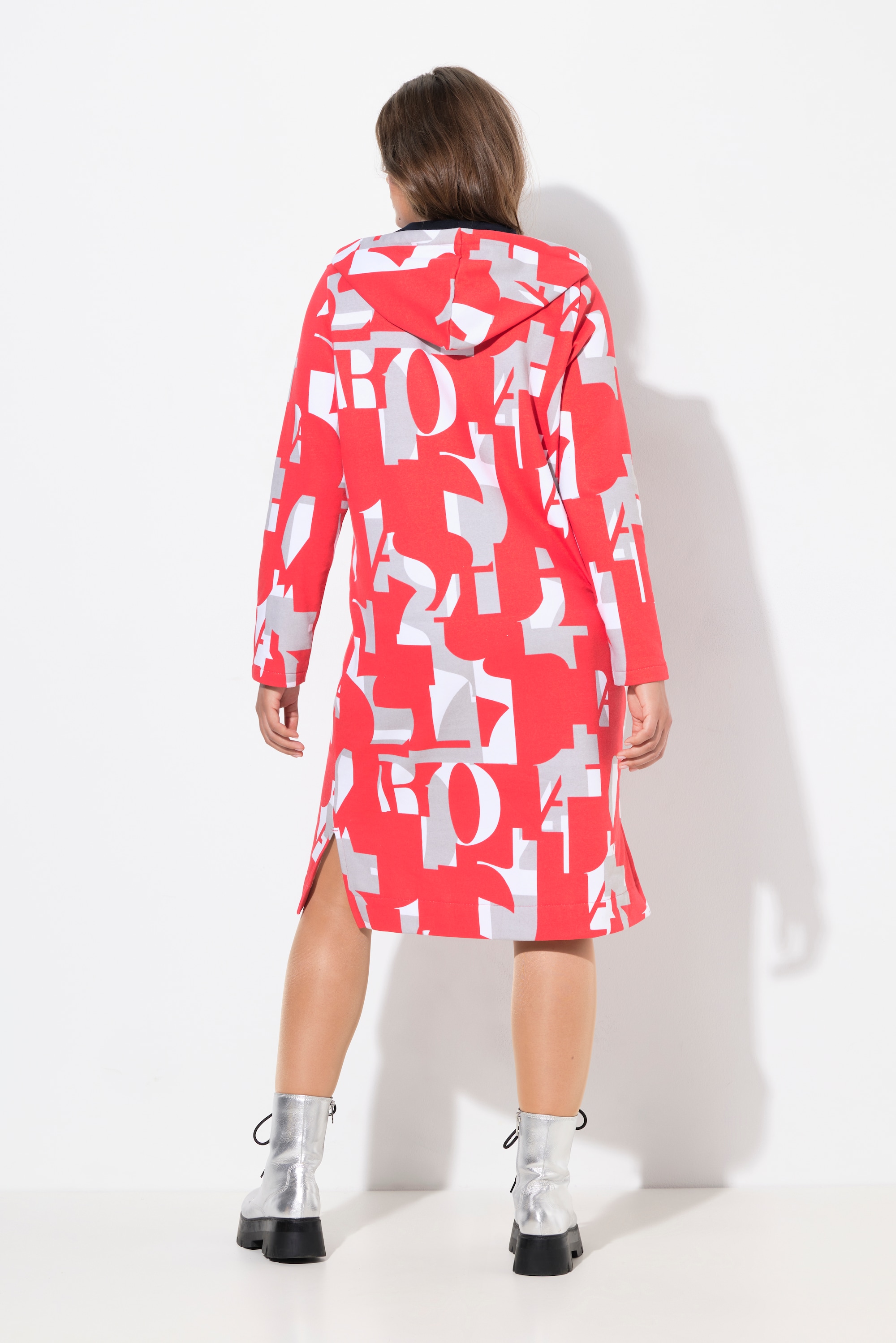 Laurasøn Damen Sweatkleid mit grafischen Druck Kapuze Langarm OEKO TEX 836247 – Bild 3
