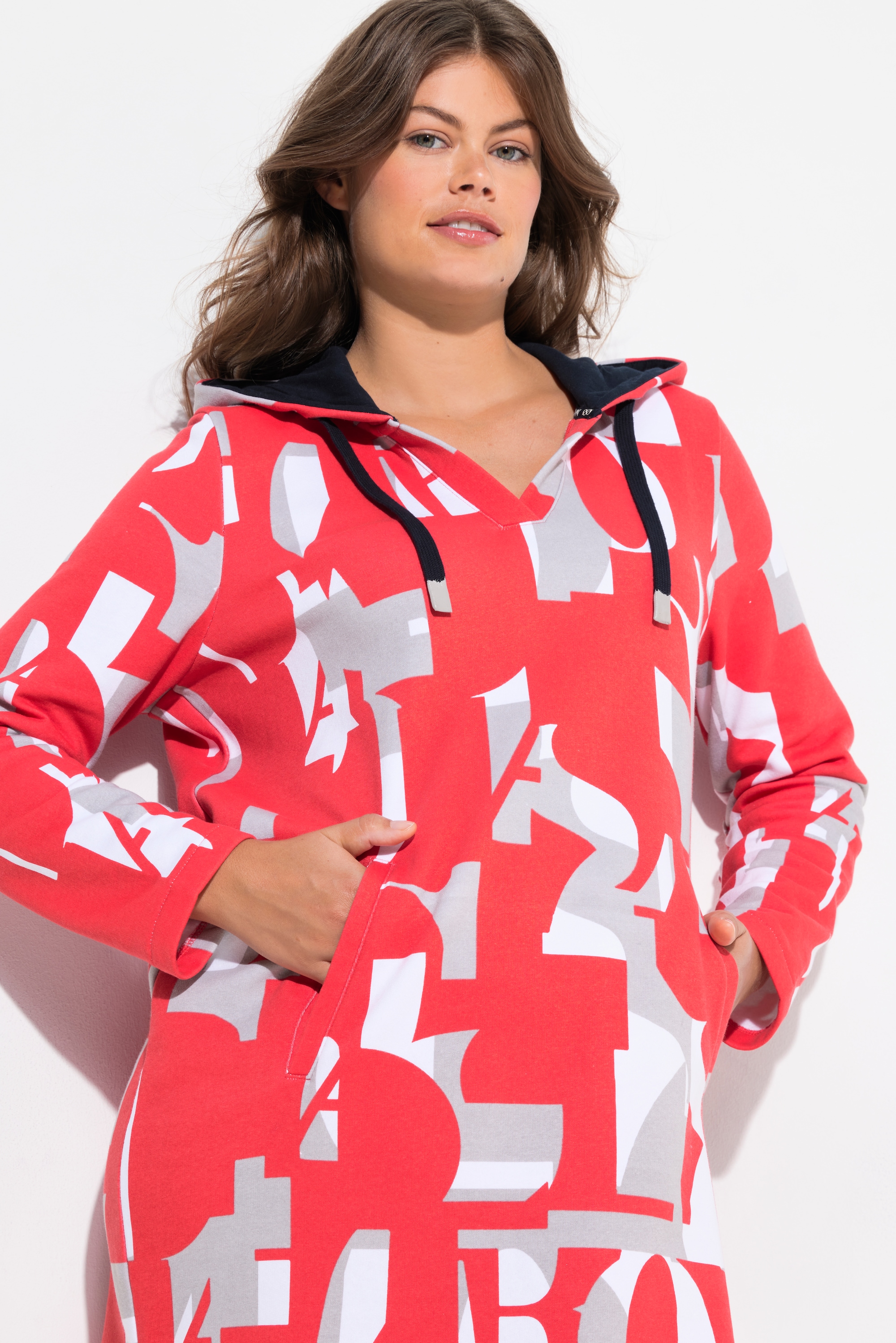 Laurasøn Damen Sweatkleid mit grafischen Druck Kapuze Langarm OEKO TEX 836247 – Bild 6