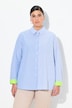 Bluse, patch-look, skjortekrave, neon-manchetter