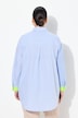Bluse, patch-look, skjortekrave, neon-manchetter