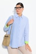 Bluse, patch-look, skjortekrave, neon-manchetter