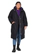 Prošívaný kabát, oversize, barevná podšívka, kapuce