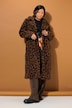 Faux Fur Button Front Leopard Print Coat