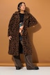 Faux Fur Button Front Leopard Print Coat