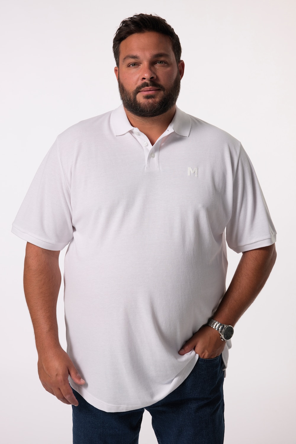 Men+ poloshirt, basic, piqué, korte mouwen, tot 8XL