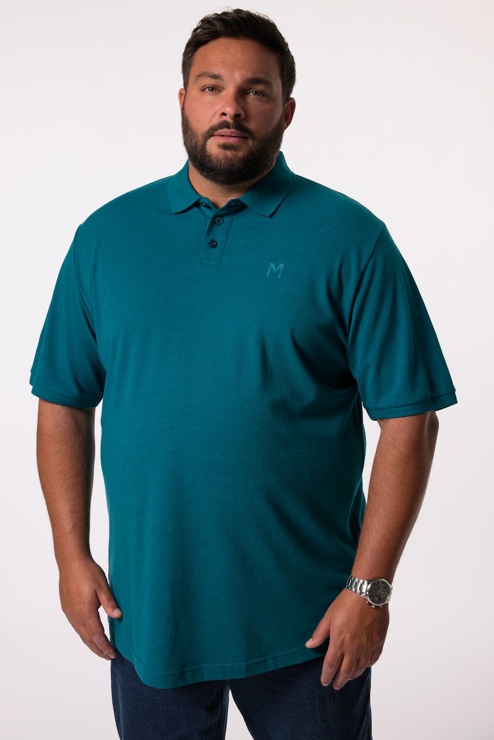 Men+ poloshirt, basic, piqué, korte mouwen, tot 8XL