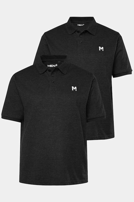 Men+ poloshirts, set van 2, basic, piqué, korte mouwen, tot 8XL