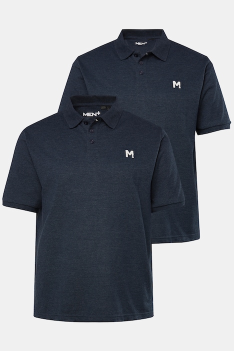 Men+ Poloshirts, 2er-Pack, Basic, Piqué, Halbarm, bis 8 XL