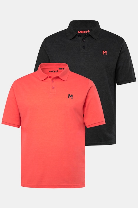 Men+ Poloshirts, 2er-Pack, Basic, Piqué, Halbarm, bis 8 XL