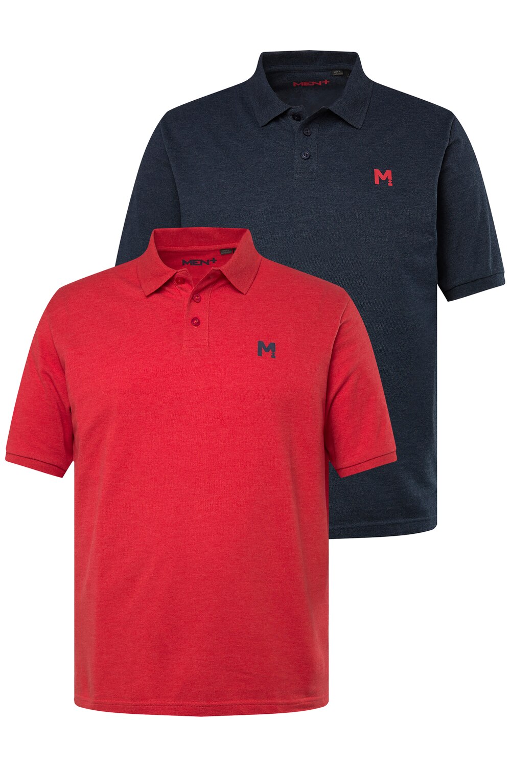 Stora storlekar Pikétröja, Her, röd, storlek: XL, Bomull/Polyester, Men Plus