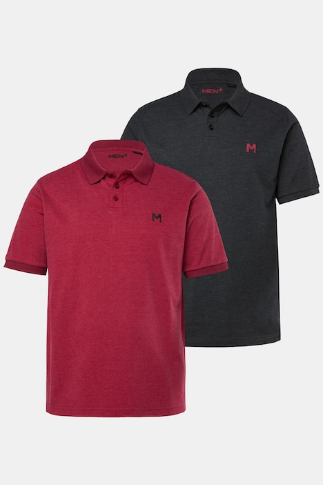 Lot de 2 polos Men+ en maille piquée, manches courtes, collection Basic - jusqu'au 8 XL