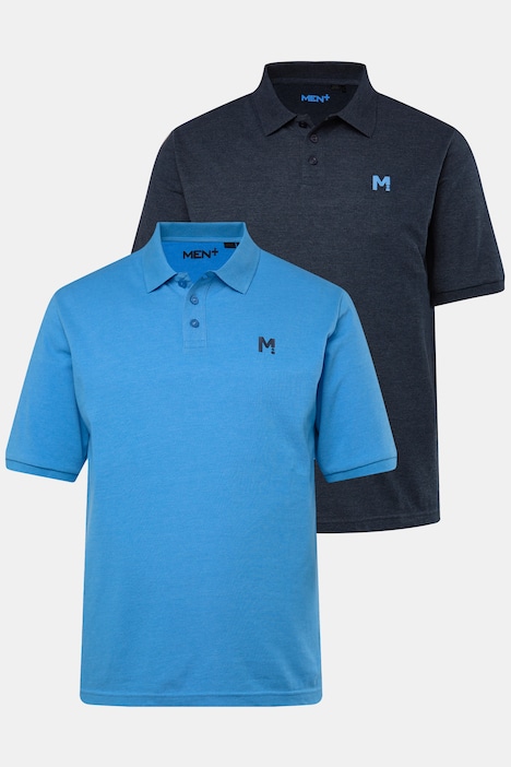 Men+ Poloshirts, 2er-Pack, Basic, Piqué, Halbarm, bis 8 XL