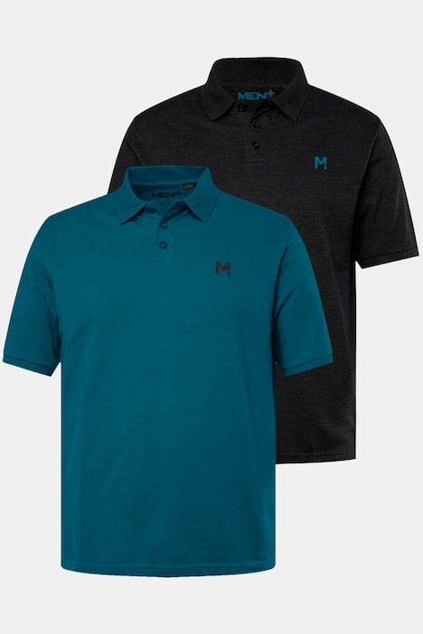 Men+ Poloshirts, 2er-Pack, Basic, Piqué, Halbarm, bis 8 XL