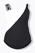 Maillot de bain esprit « colour block ». Bretelle triple et bonnets souples. Matières recyclées