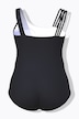 Maillot de bain esprit « colour block ». Bretelle triple et bonnets souples. Matières recyclées