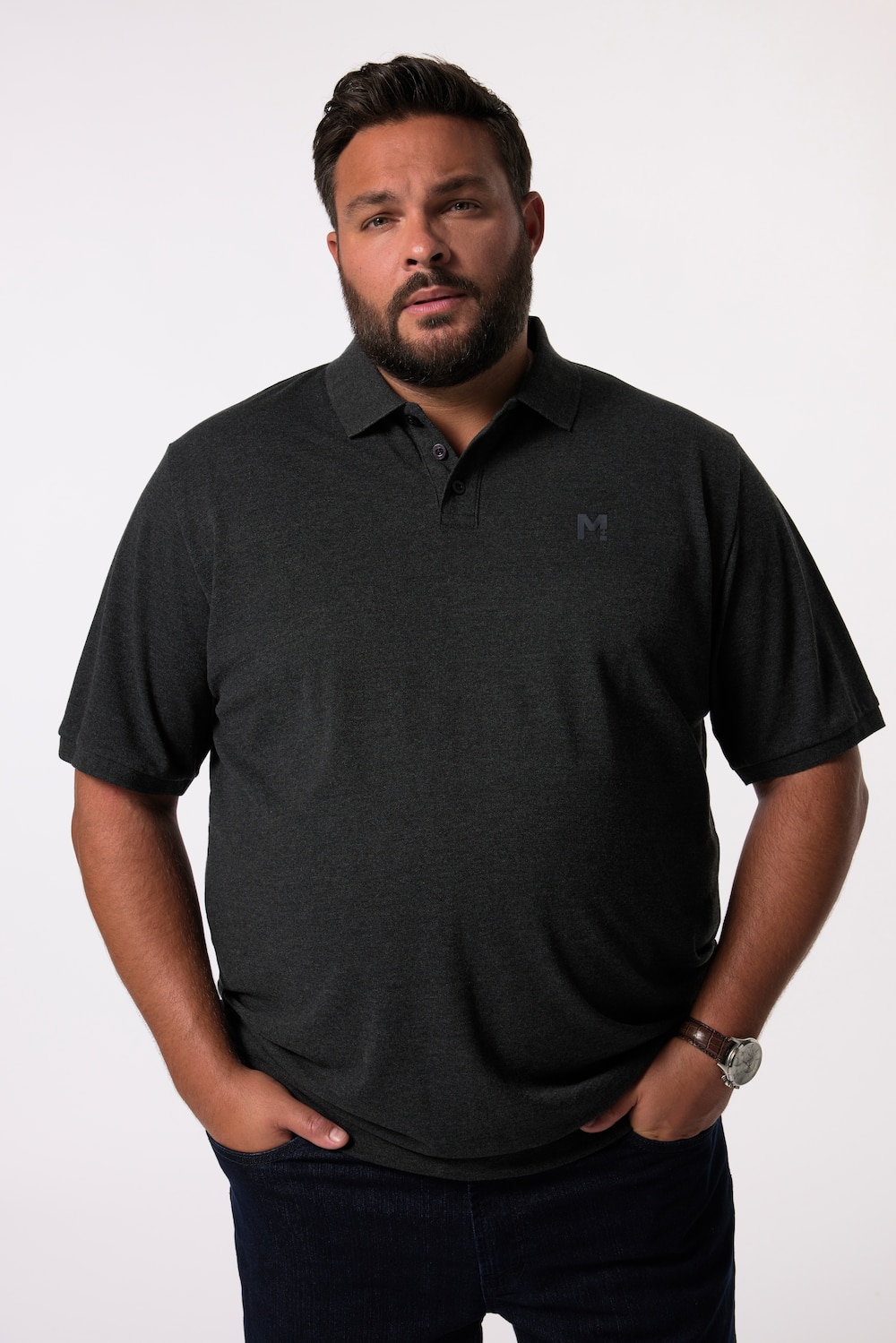 Men+ poloshirt, Buik-Fit, basic, piqué, korte mouwen, XL tot 10 XL