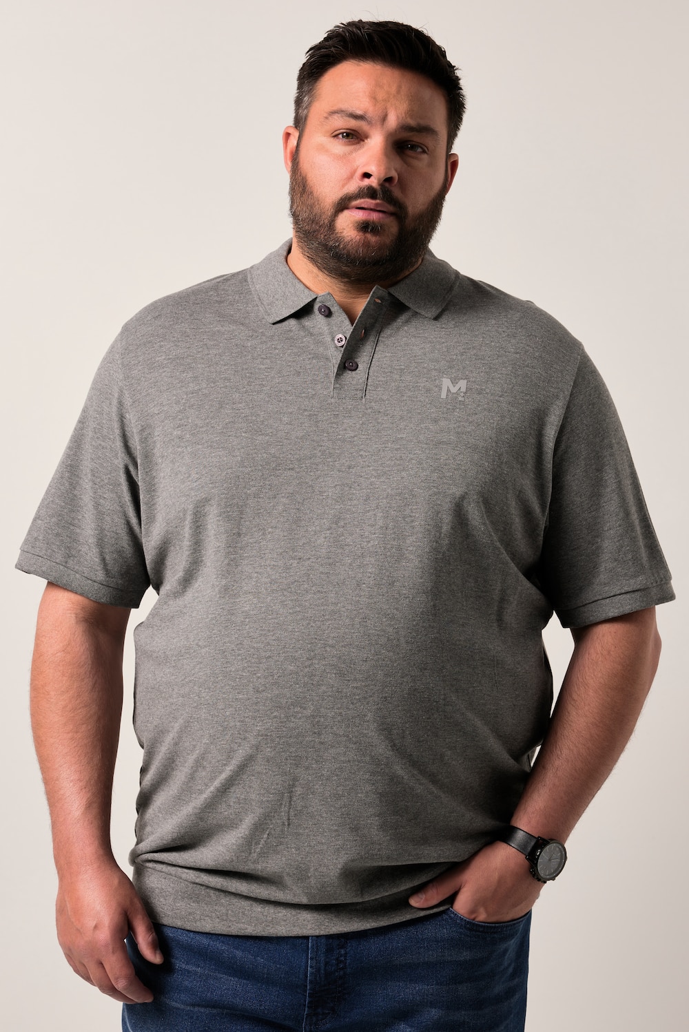 Men+ poloshirt, buikfit, basic, piqué, korte mouw, XL tot 10XL