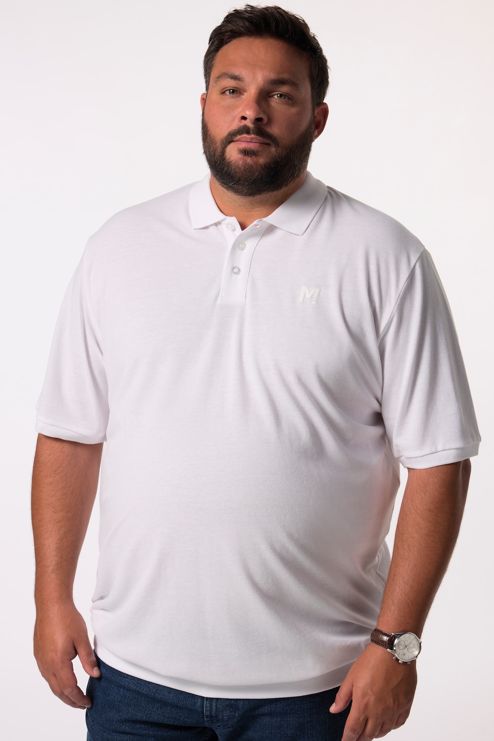 Men+ poloshirt, Buik-Fit, basic, piqué, korte mouwen, XL tot 10 XL
