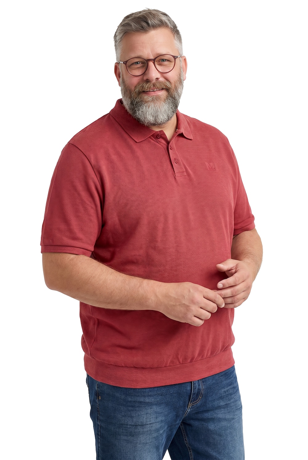 Stora storlekar Pikétröja, Her, röd, storlek: 4XL, Bomull/Polyester, Men Plus