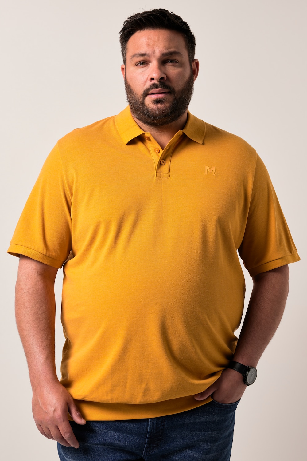Men+ poloshirt, buikfit, basic, piqué, korte mouw, XL tot 10XL