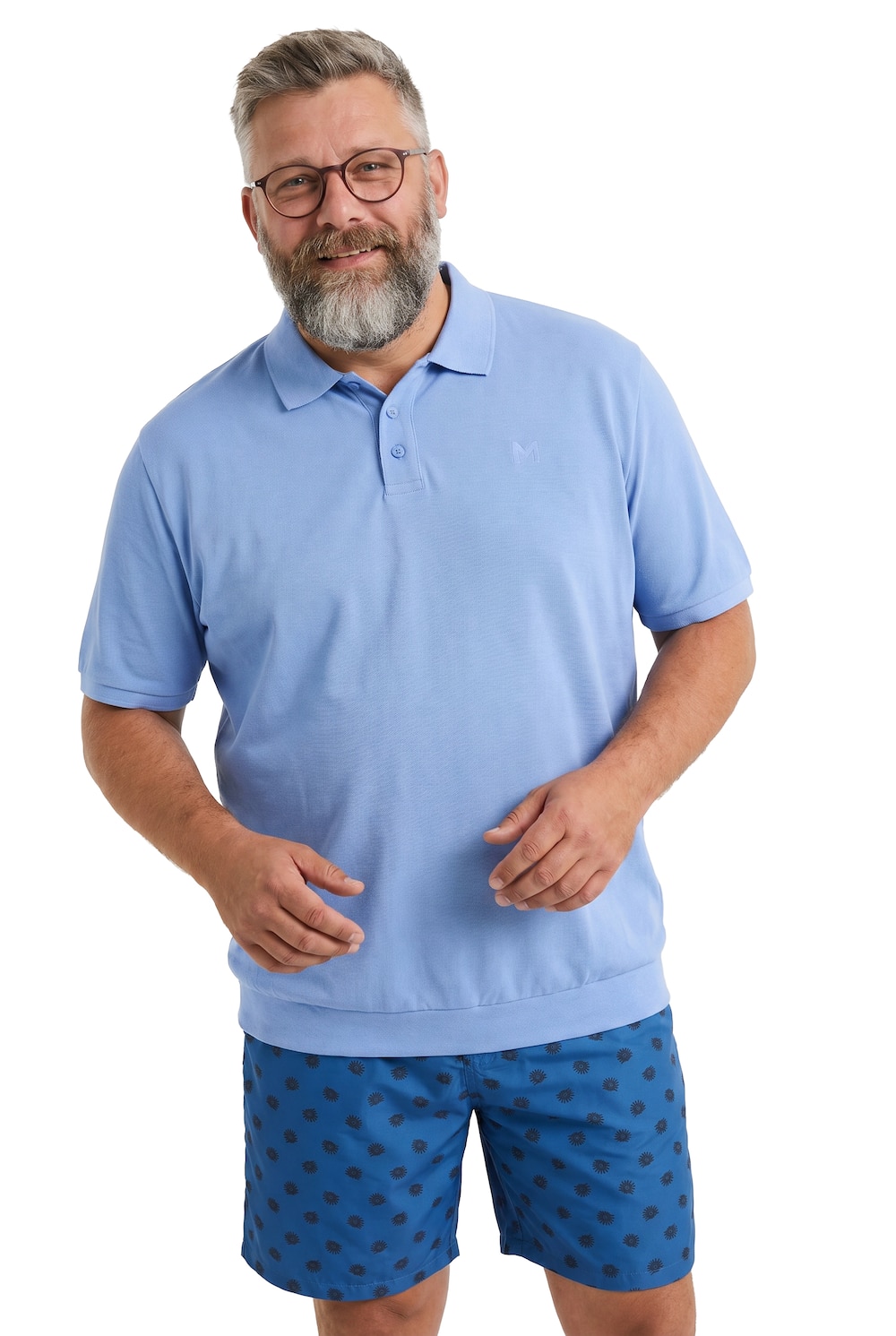 Stora storlekar Pikétröja, Her, blå, storlek: 4XL, Bomull/Polyester, Men Plus