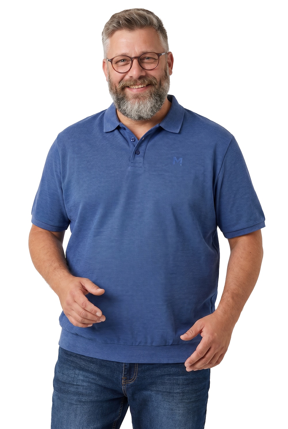 Stora storlekar Pikétröja, Her, blå, storlek: 7XL, Bomull/Polyester, Men Plus