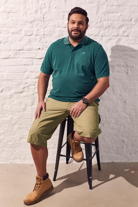 Polo en maille piquée, ventre confort et manches courtes, collection Basic - du XL au 10 XL