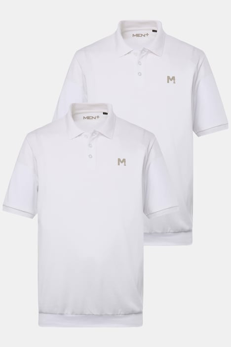 Men+ Poloshirts, 2er-Pack, Bauchfit, Basic, Piqué, Halbarm, bis 8 XL