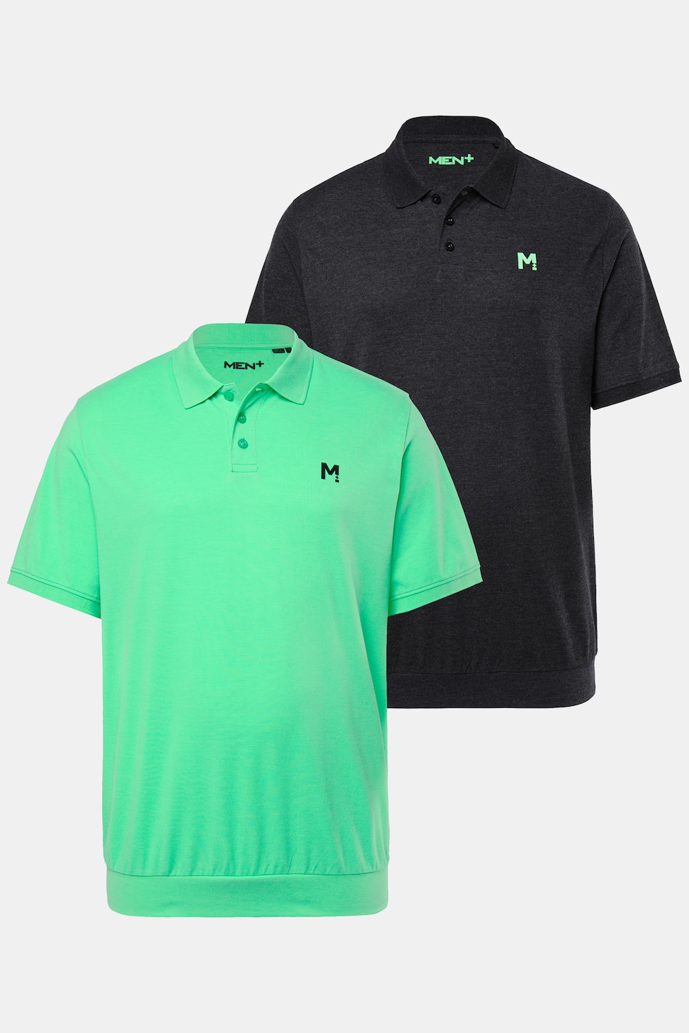 Men+ Poloshirts, 2er-Pack, Bauchfit, Basic, Piqué, Halbarm, bis 8 XL