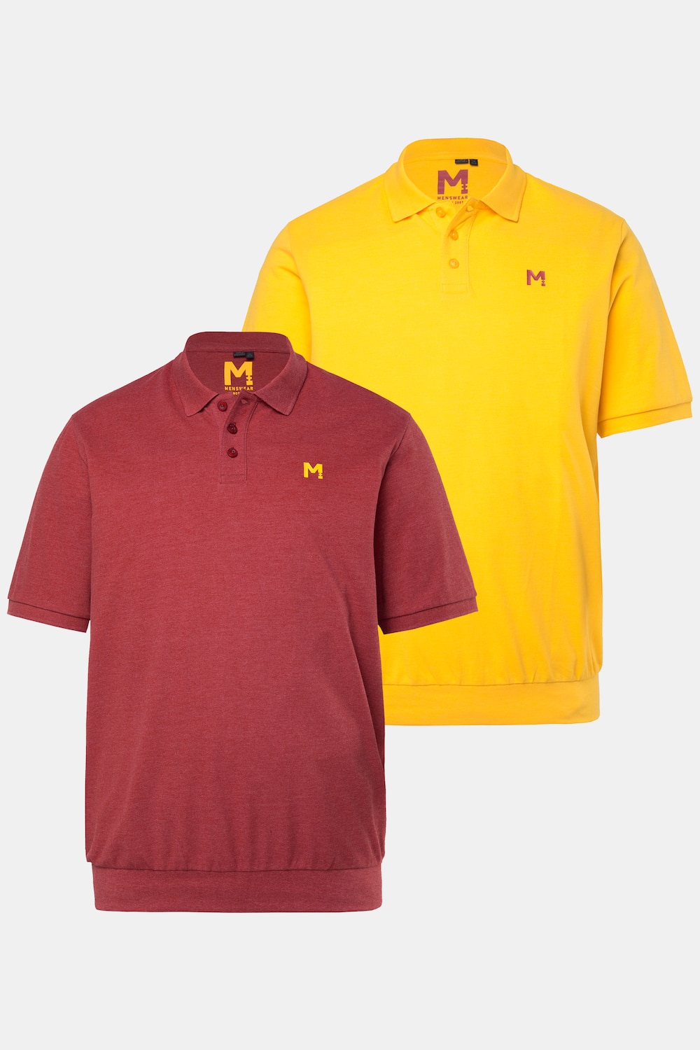 Poloshirts, 2er-Pack, Bauchfit, Basic, Piqué, Halbarm, bis 10 XL