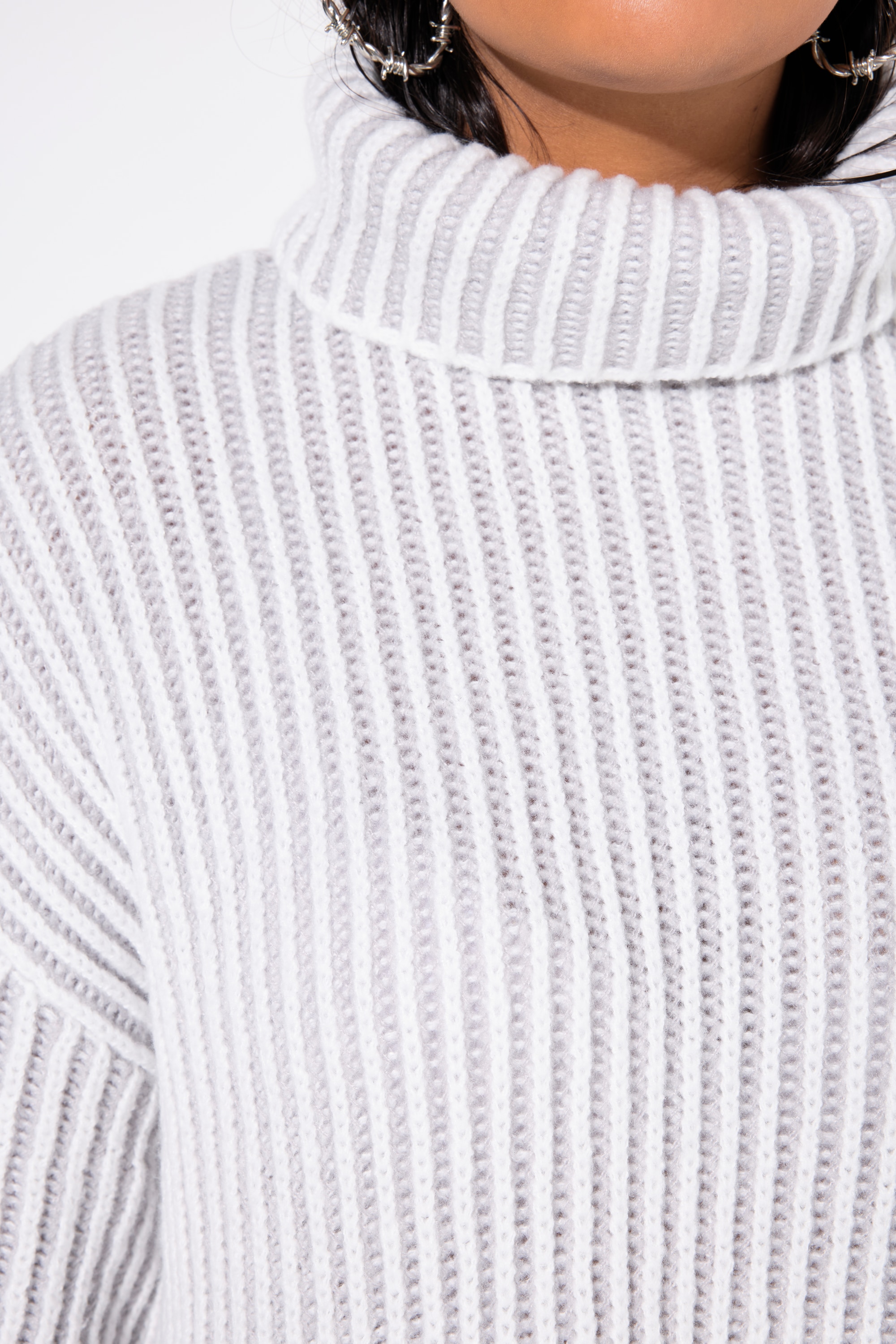 Studio Untold Damen große Größen Rollkragenpullover oversized Streifen 836267