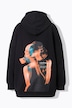 Sudadera con capucha, oversize, estampado en la espalda