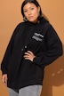 Sudadera con capucha, oversize, estampado en la espalda